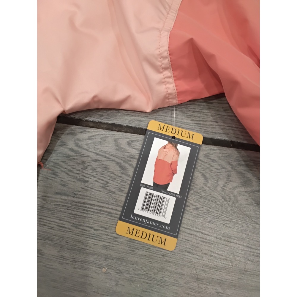 Lauren James Windbreaker Jacket Coral Reef Colorblock Half Zip 13082 Womens M - Picture 3 of 6